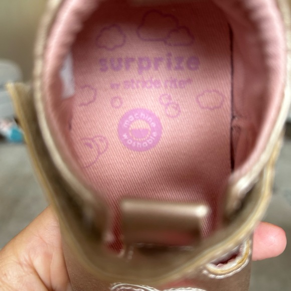 Stride Rite Baby Girl Rose Gold and Pink Heart Shoes, 12-18 months - Picture 4 of 8